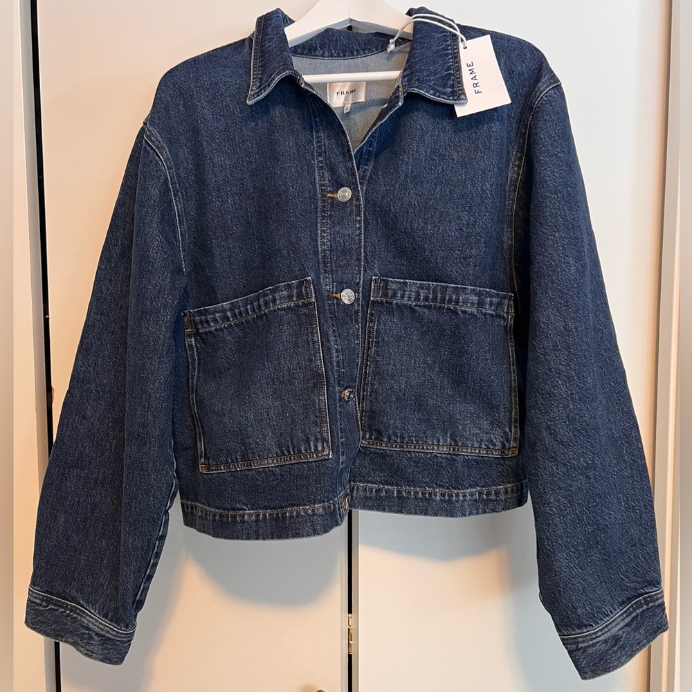 Frame Patch Pocket Denim Jacket in Noble. XL (size 10-12) - Picture 9 of 10